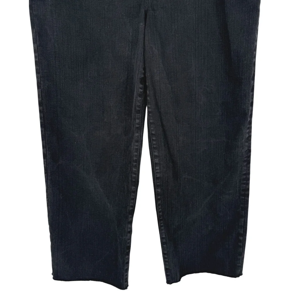 Madewell Womens Perfect Vintage Wide-Leg Jeans Black Wash Denim Raw Hem Size 31 - Picture 9 of 13